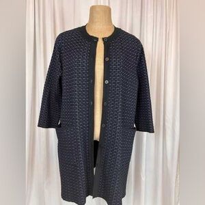 COS navy and black trapeze cardigan